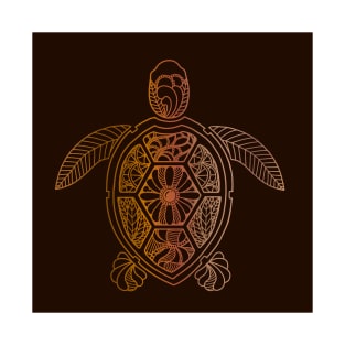Brown Turtle Doodling T-Shirt