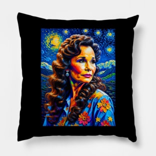 Loretta lynn in starry night Pillow