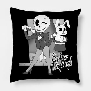 Spine Tingling: Skeleton Magician Pillow