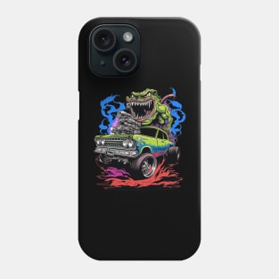 Monster Hot Rod Green Meanie Street Racer Cartoon Retro Design Phone Case