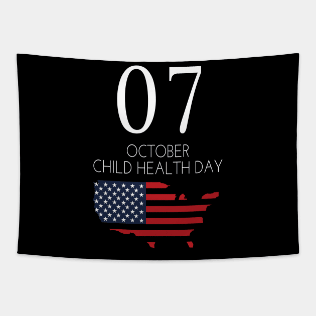 child health day, america in 7 october Tapestry by GloriaArts⭐⭐⭐⭐⭐