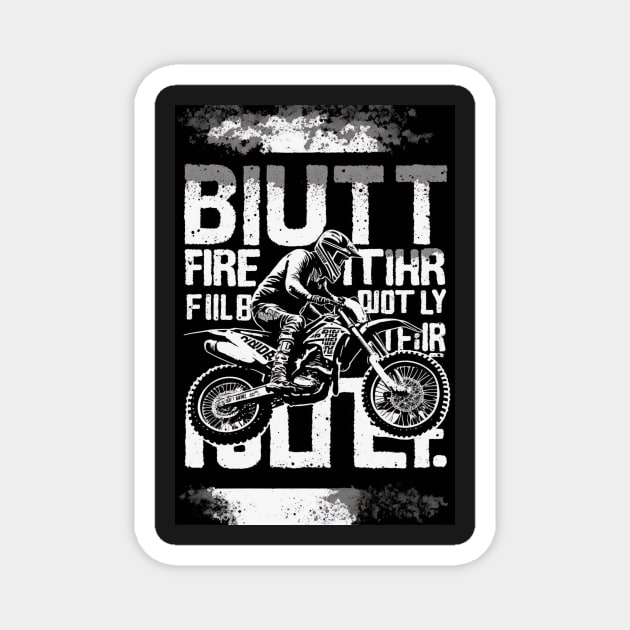 Dirt bike rider w/ black and white Magnet by KoolArtDistrict