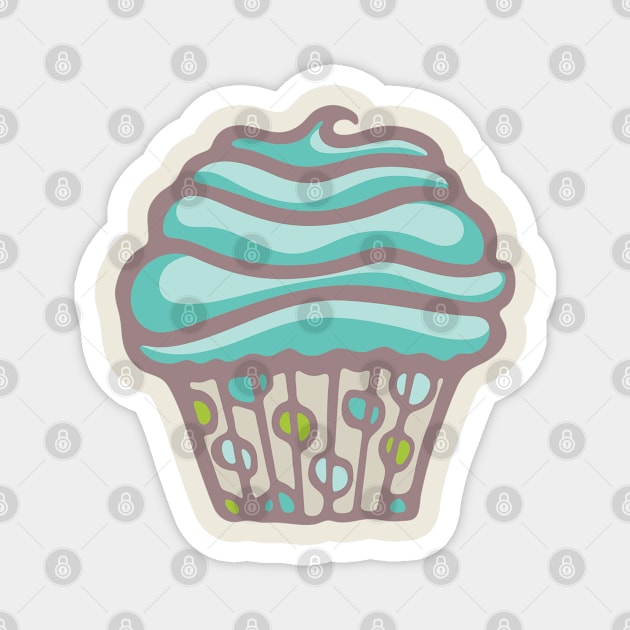 POLKA DOT CUPCAKE DREAMS Party Turquoise Buttercream Icing - UnBlink Studio by Jackie Tahara Magnet by UnBlink Studio by Jackie Tahara