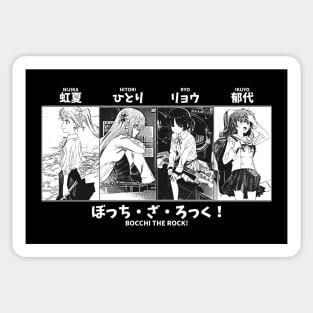 Bocchi the rock anime, All main characters: Hitori gotoh, Ryo yamada,  Ikuyo kita, Nijika ijichi, Aesthetic japan streetwear style, Distressed  black - Bocchi The Rock - Posters and Art Prints