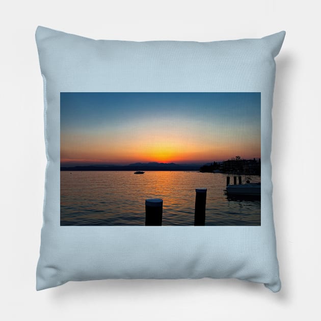 Super Sirmione Sunset Pillow by Violaman