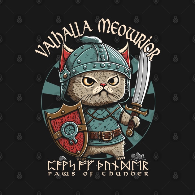 Nordic Norse Valhalla Viking Cat Warrior by Apocatnipse Meow