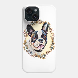 Boston Terrier - Floral Phone Case