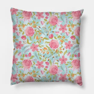 English Garden Floral Pillow