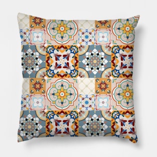 Azulejo #7- vector Portuguese Moorish pattern Pillow