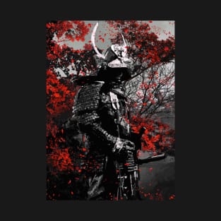 Samurai Red Flowers T-Shirt