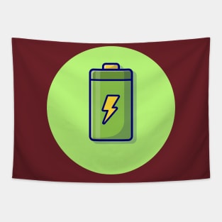 Battery Cartoon Vector Icon Illustration Tapestry