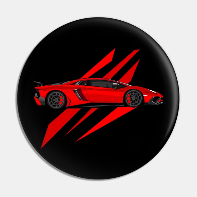 Italian V12 Aventador Gaming Tuning Fan Car Pin by Automotive Apparel & Accessoires