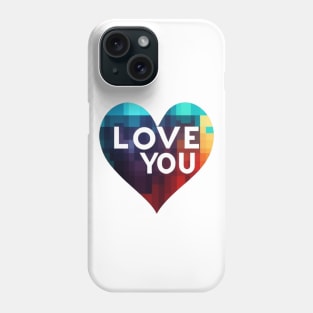 I love you figure with heart Phone Case