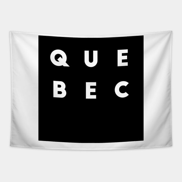 Quebec | Black square, white letters | Canada Tapestry by Classical