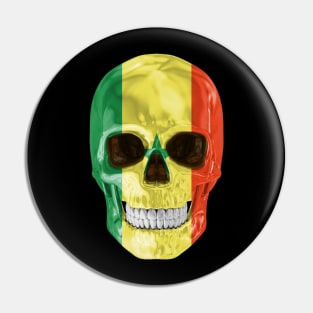 Senegal Flag Skull - Gift for Senegalese With Roots From Senegal Pin