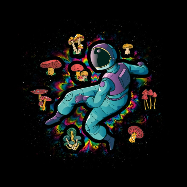 Psychedelic Astronaut Funny Astronomy Gift by CatRobot