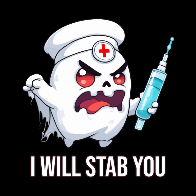 Scary Nurse Ghost - I Will Stab You by Rishirt