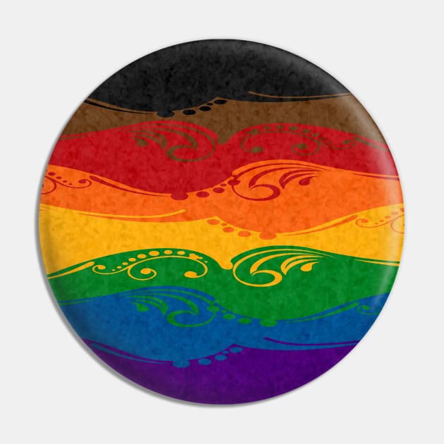 Ornamental Inclusive Rainbow Flag Pin by LiveLoudGraphics