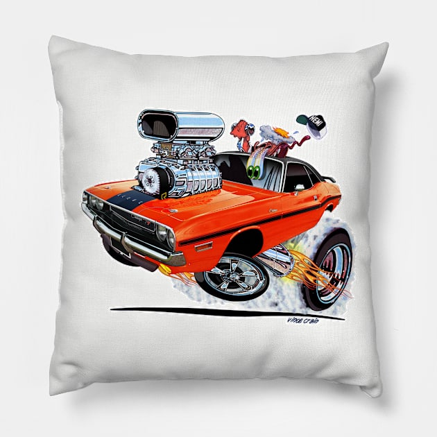 Vince Crain High Octane 1970 Dodge Challenger Pillow by vincecrain