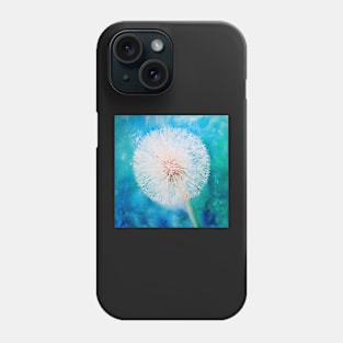 Dandelion on jade and blue Phone Case