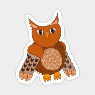 Wise Great Horned Owl Graphic Magnet