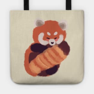 Cute red panda sleeping Tote