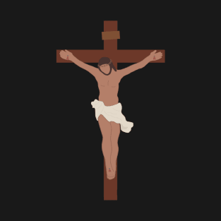 Jesus Crucified Faceless Minimalist Color Block T-Shirt