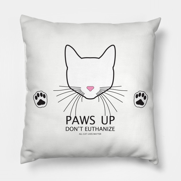 Paws Up White Cat Cats Pillow Teepublic