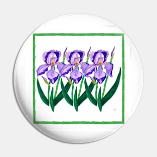 Purple Iris Garden Pin