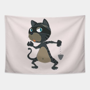 funny thief cat Tapestry