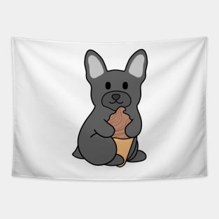 Black French Bulldog Ice Cream Chocolate Tapestry