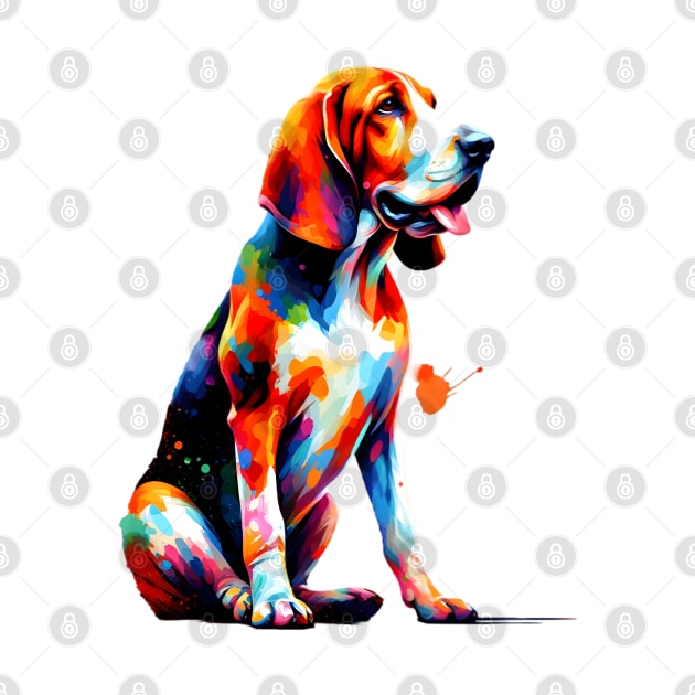 Artistic American English Coonhound in Colorful Splash Style by ArtRUs