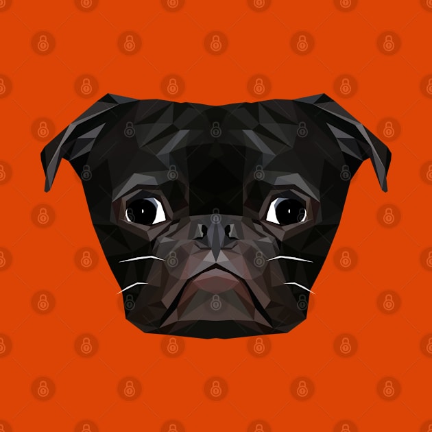 Black Pug by TheLowPolyArtist