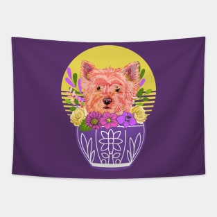 Cairn Terrier with Flowers Tapestry