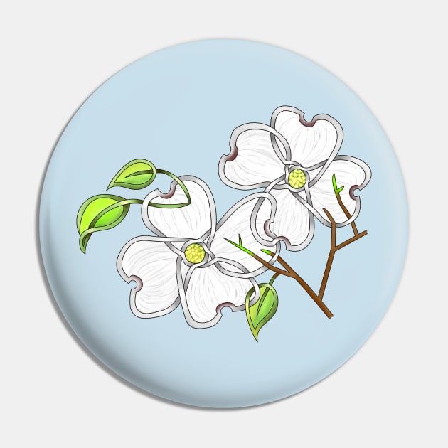 White Dogwood Pin by KnotYourWorld4