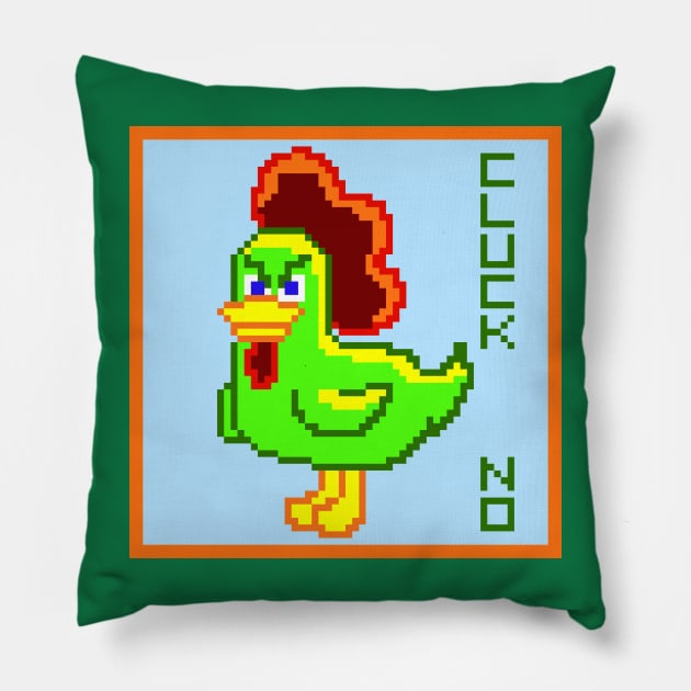 Pixel Chicken Cluck No Pillow by RD Doodles