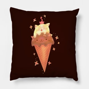 Cat Ice Cream Cone Pillow