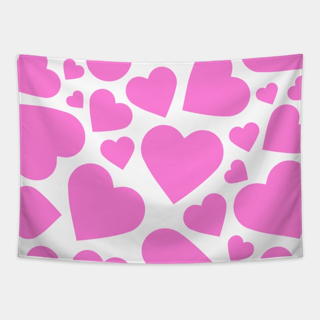 Pink Hearts Tapestry by AKdesign