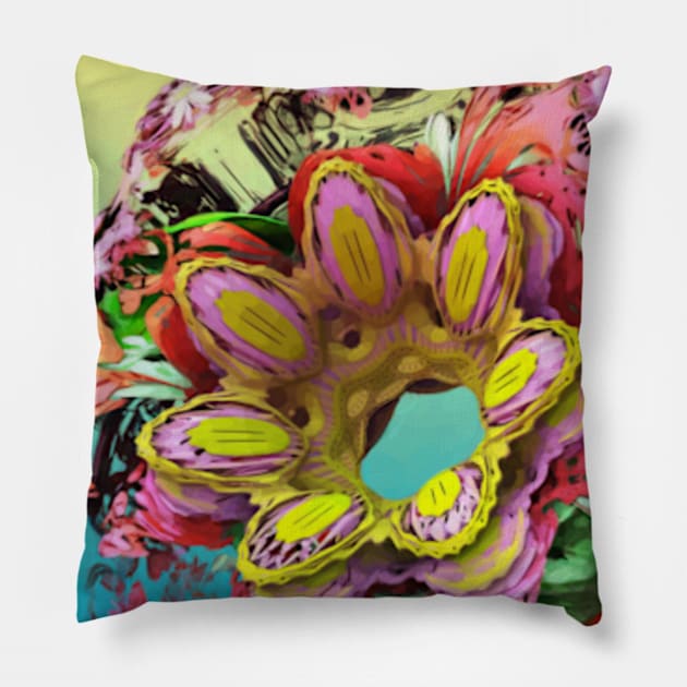 Flower of Fractals Pillow by dammitfranky