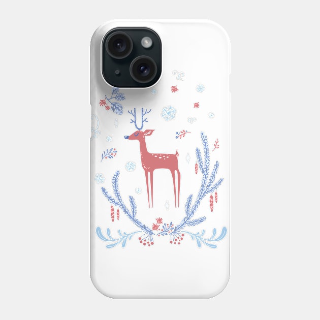 Winter Tale Deer Phone Case by Lab7115