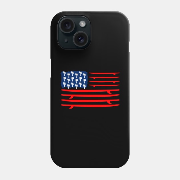 Surf American  Flag Phone Case by tonyspencer