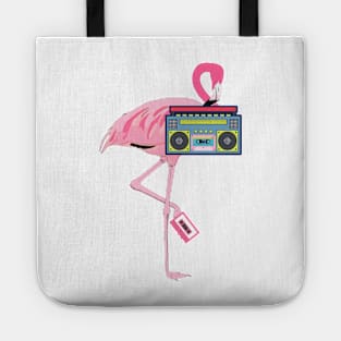 Pink Flamingo Retro Cassette Player Tote