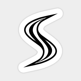 Smellville ‘S’ Logo White with Black Outline Magnet