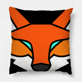 Geometric Red Fox Pillow