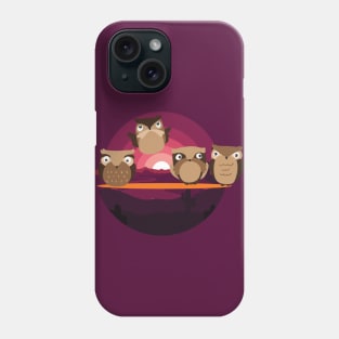 Four Wise Night Owls | Animal Birds Phone Case