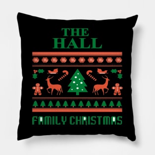 Family Christmas - Groovy Christmas HALL family, Family Christmas T-shirt, Pjama T-shirt Pillow