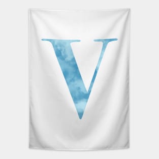 Clouds Blue Sky Initial Letter V Tapestry