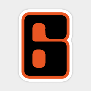 Retro Futuristic Sport Uniform Number Six Magnet