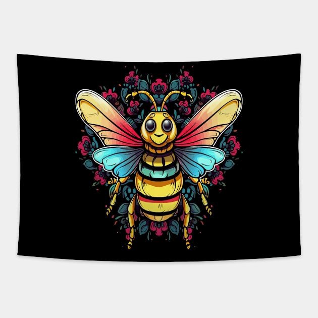 Bee Smiling Tapestry by JH Mart