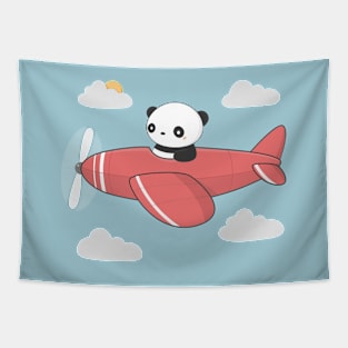 Kawaii Cute Panda Flying Tapestry